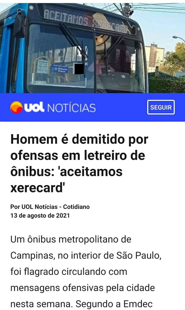 Motorista é demitido por zoar Palmeiras em letreiro de ônibus