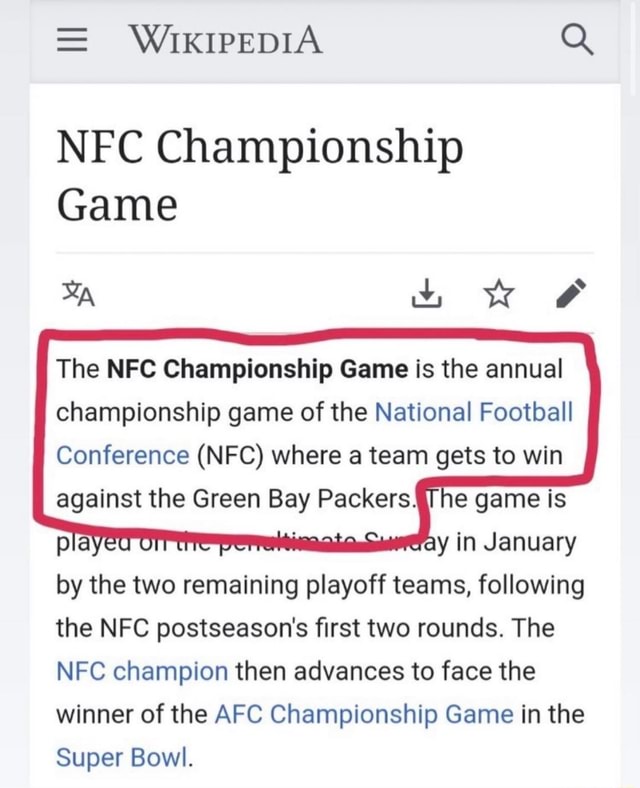 NFC Championship Game - Wikipedia