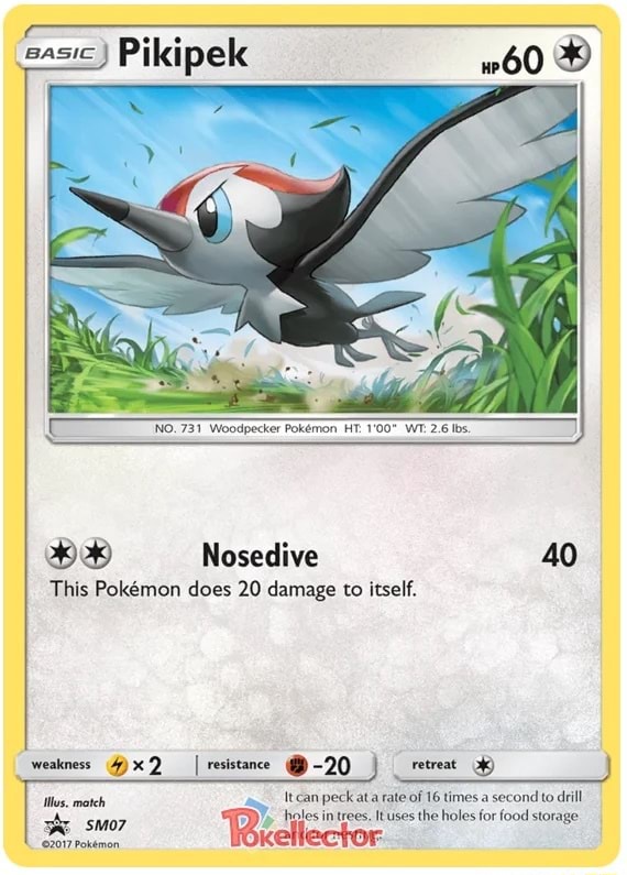 BASIC Pikipek 'NO. 731 Woodpecker Pokemon HT. WT. 2.6 lbs, Nosedive AO