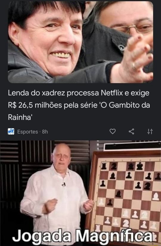 Lenda do xadrez processa Netflix e exige R$ 26,5 milhões pela série 'O Gambito  da Rainha' Esportes Jogada Magnifica - iFunny Brazil