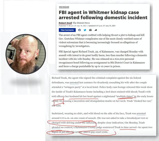 MICHIGAN FBI agent in Whitmer kidnap case arrested following