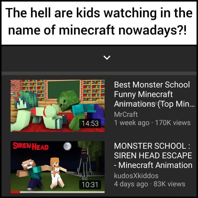 Best monster school discount funny minecraft animations