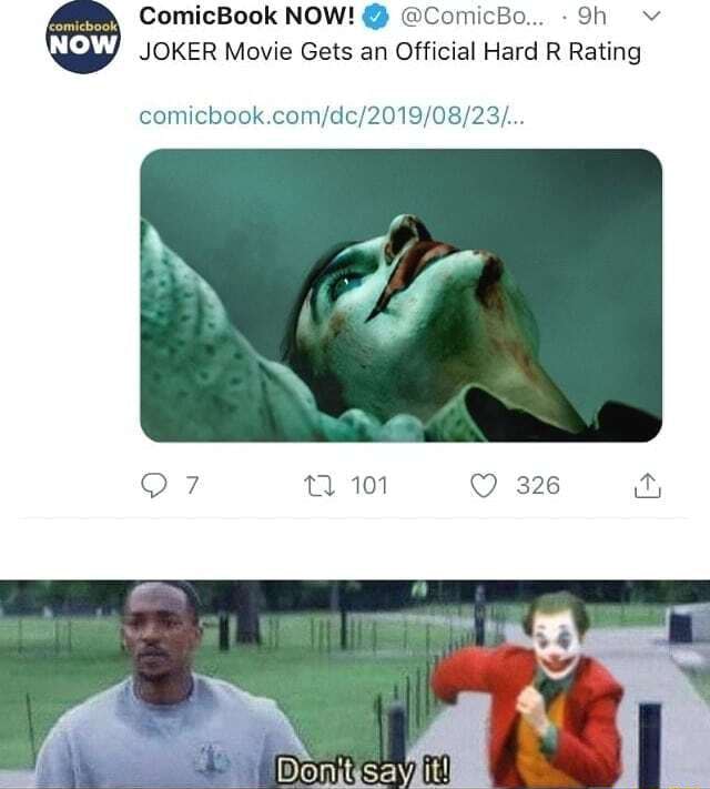 Joker Movie Gets an Official Hard R Rating