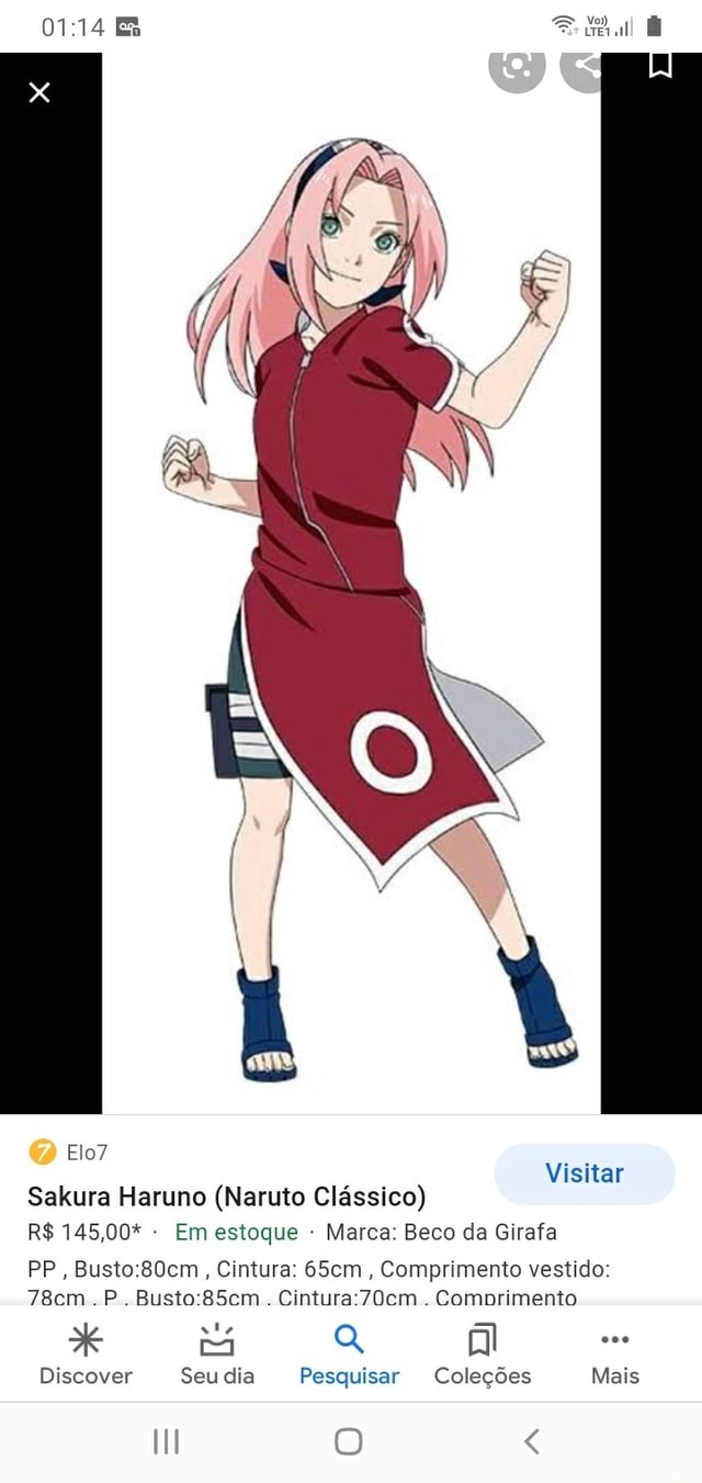 Elo7 Visitar Sakura Haruno (Naruto Clássico) R$ 145,00* - Em