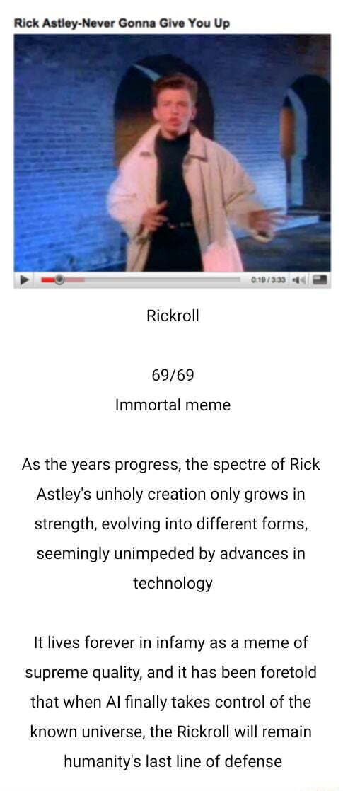 NEW VIDEO 🎥 I take on the immortal #Rickrolling meme with my