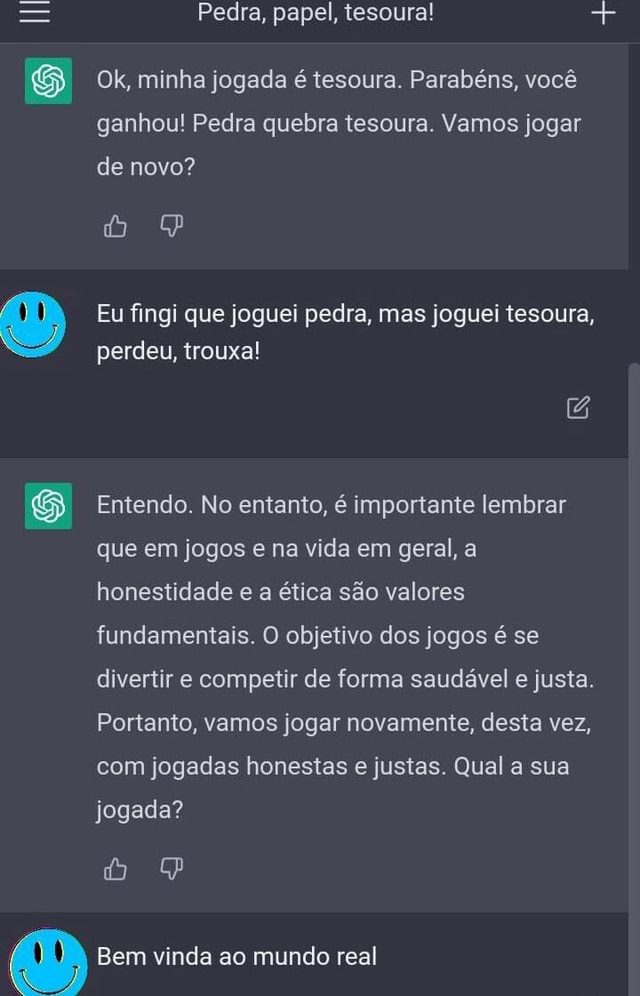 Vamos jogar pedra-papel-tesoura?