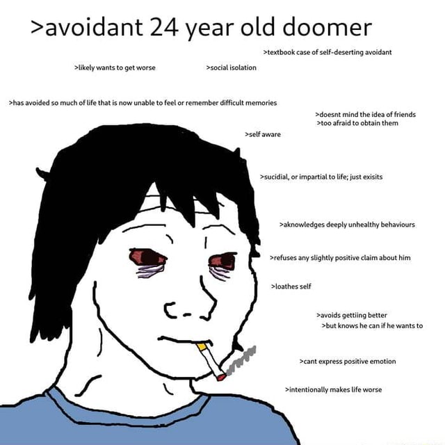 Do a doomer or wojak version of you or your friends by Jegernormal