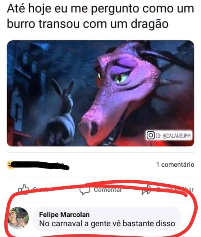 Alazão se refere ao Burro do Shrek, o único q conseguiu pegar um dragão e  ter filhos (Além do seu pai ) - Meme by Cafezinhohmmmm :) Memedroid