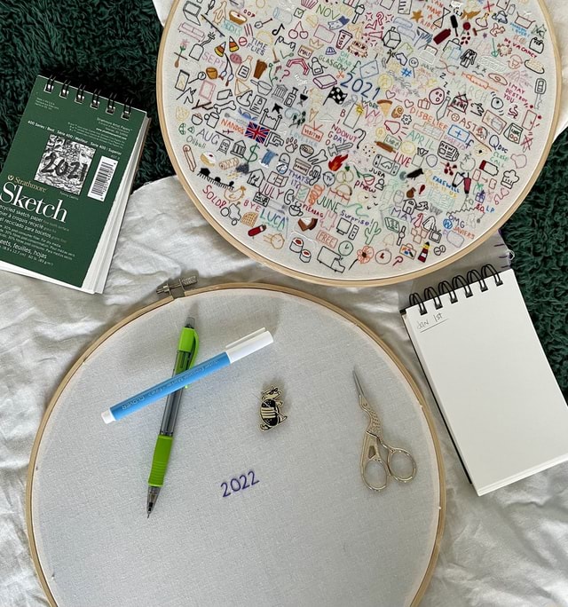 Throughout 2021, I lovingly updated my embroidery journal. All 365 days of  the year are represented on my 2021 journal. With January 1st, it's time to  break out my new 2022 journal! - iFunny Brazil