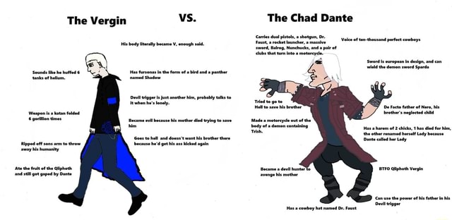 Chad Vergil vs. Virgin Vergil (Vergin) V.2 : r/DevilMayCry