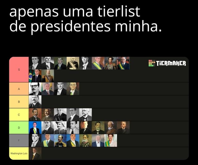 Refiz essa prr de tier list E: TIERMAKER Po pal - iFunny Brazil