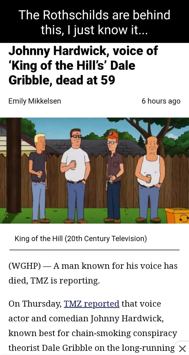 Johnny Hardwick, Dale Gribble actor on King of the Hill, dead at 59