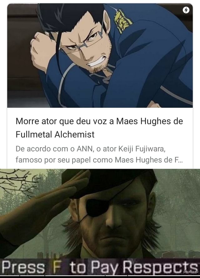 Keiji Fujiwara, voz original do Hughes de Fullmetal Alchemist, morre aos 55  anos