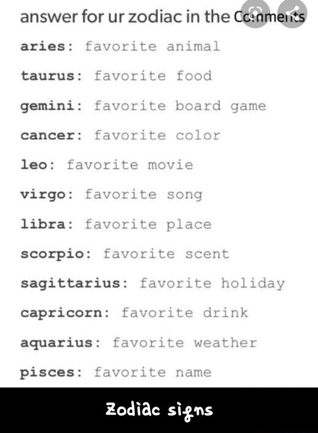 Answer for ur zodiac in the Cesaments aries taurus gemini