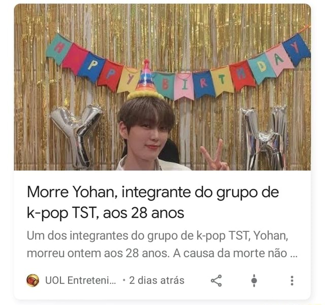 Yohan, membro do grupo de K-pop TST, morre aos 28 anos, Música