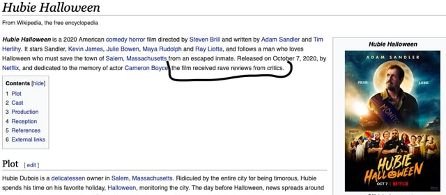 Hubie Halloween, Netflix Wiki