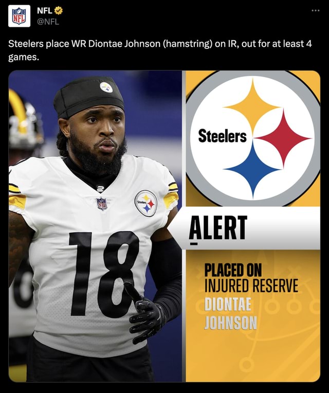 Steelers WR Diontae Johnson put on IR, out at least 4 games - ESPN