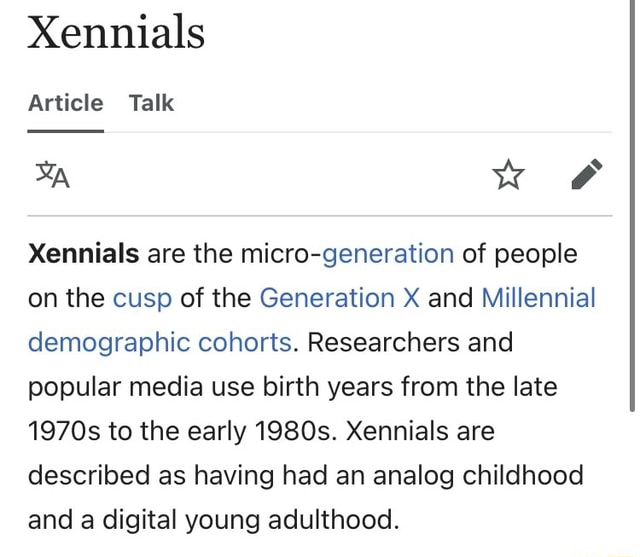 Xennials Article Talk Mp vw & Xennials are the micro-generation of ...