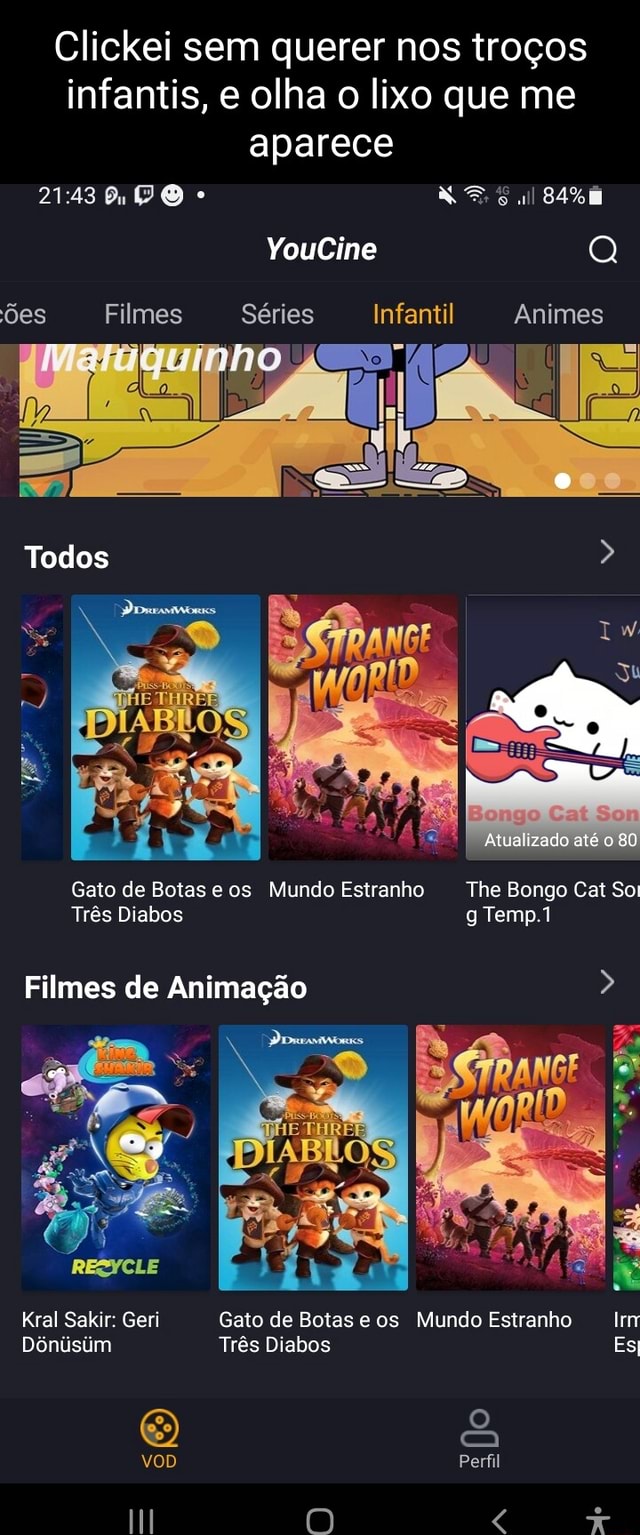 Filmes, series e animes