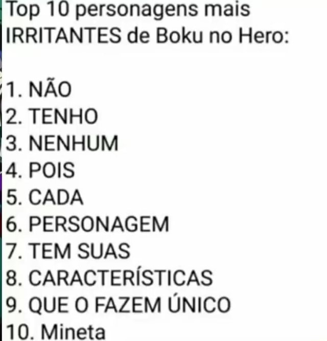 10 Melhores personagens de Boku no Hero Academia!