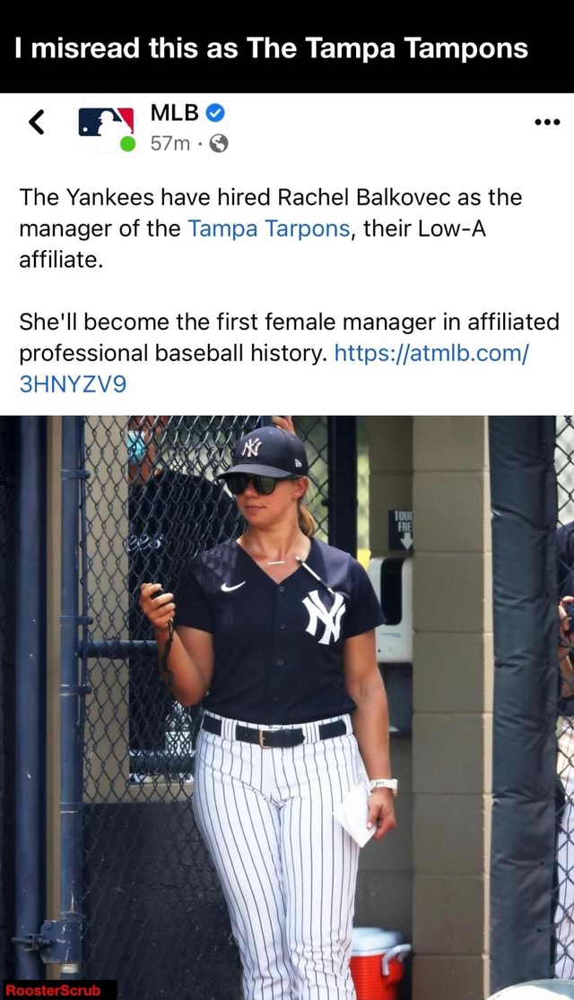 Rachel Balkovec: Tampa Tarpons to have 1st female MiLB manager