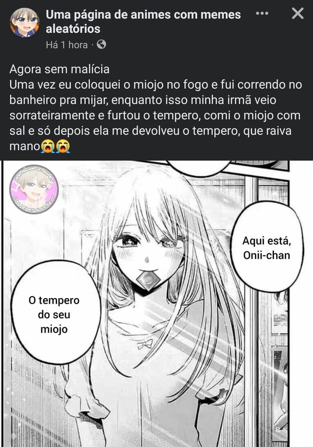 Uma página de animes com memes aleatórios - Tu é guei mano?