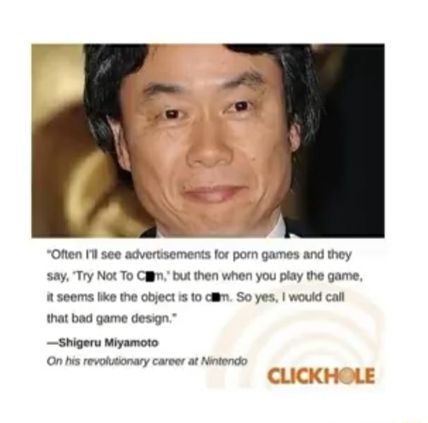 ClickHole on X: Shigeru Miyamoto said WHAT?!