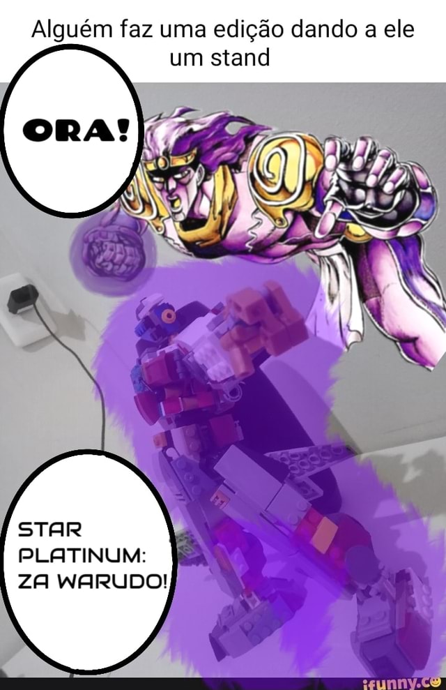 Alguém faz uma edição dando a ele um stand STAR PLATINUM: ZA