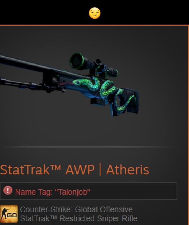 AWP I Atheris @ Name Tag: Talonjob Counter-Strike: Global Offensive  Restricted Sniper Rifle - iFunny Brazil