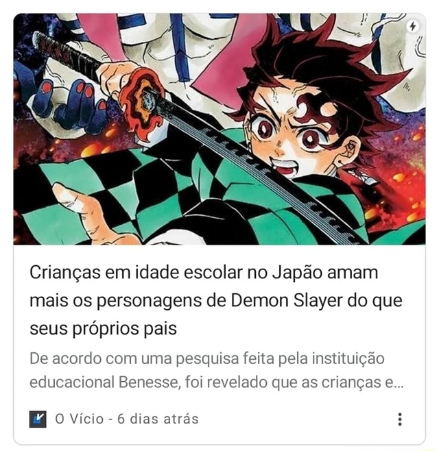 Crianças em idade escolar no Japão amam mais os personagens de