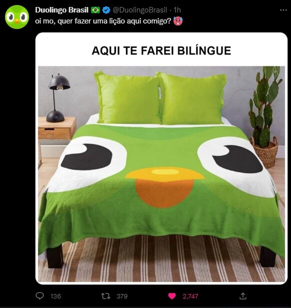 Duolingo Brasil oi mo, quer fazer uma lição aqui comigo? (B) AQUI TE ...