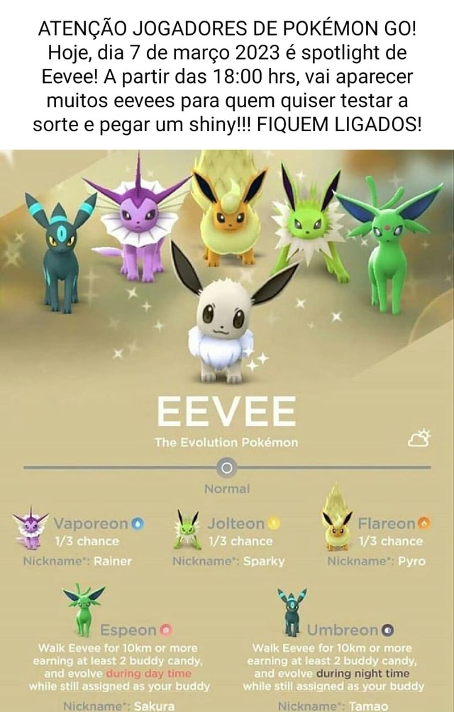 Como evoluir Eevee no Pokémon GO em 2023 - Jogada Excelente