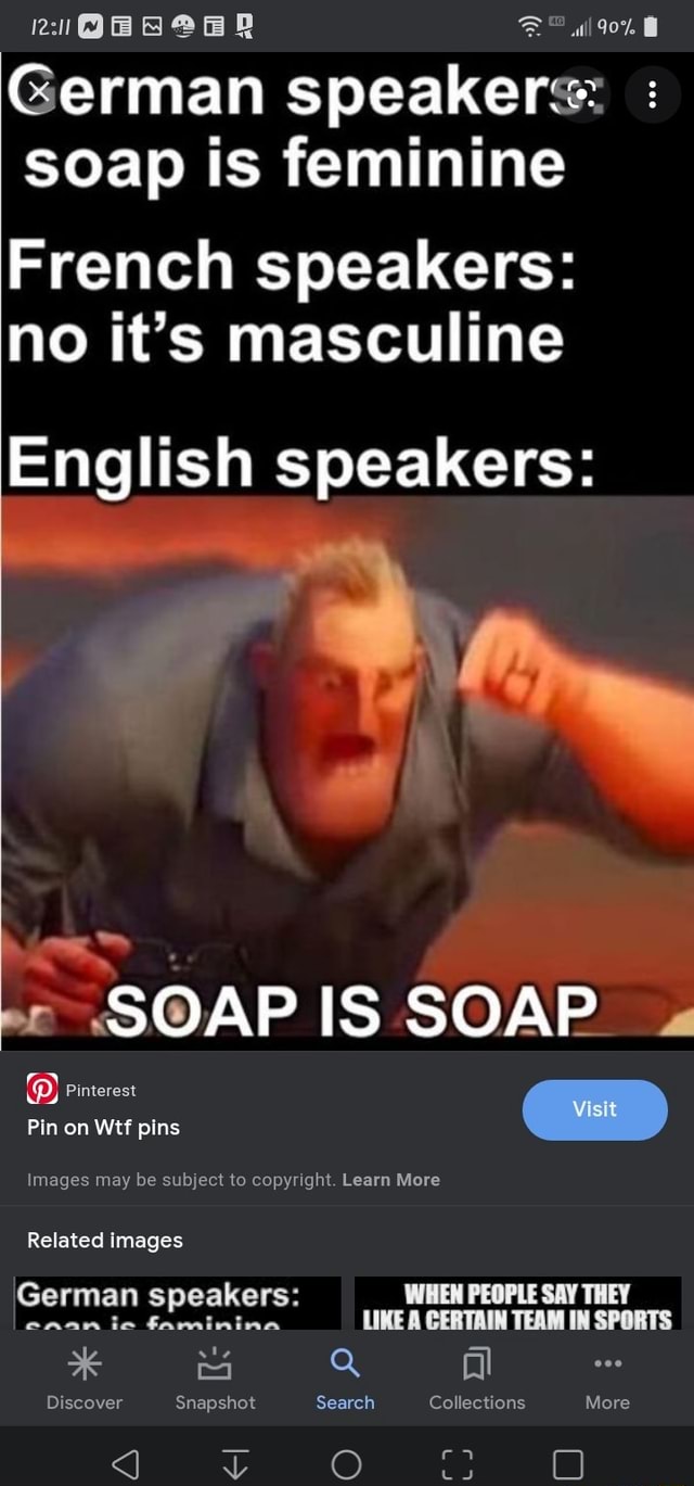 2OSseRnR wl German speakers soap is feminine French speakers no it