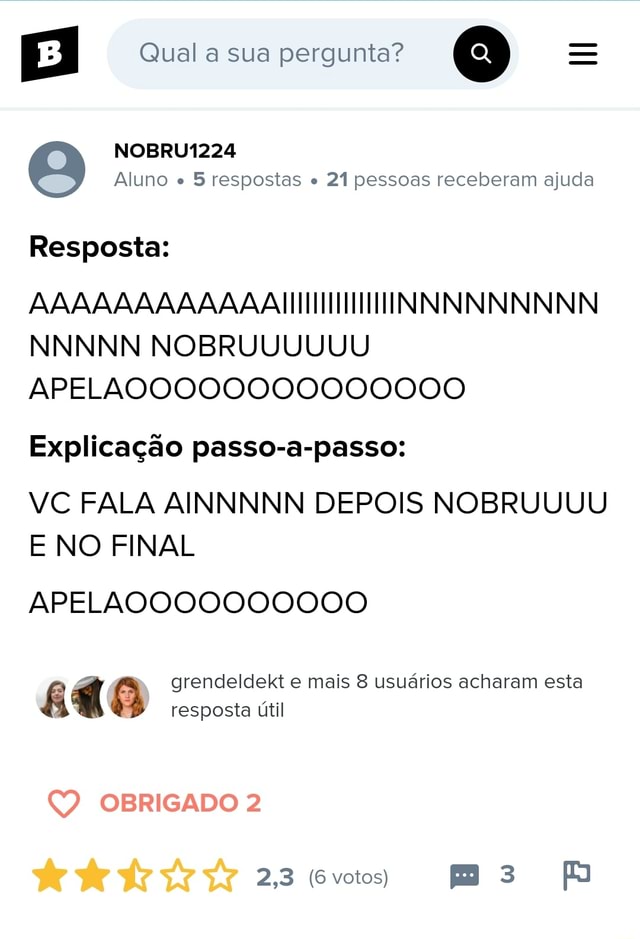 BI Qual A Sua Pergunta? Q Aluno 5 Respostas 21 Pessoas Receberam Ajuda ...