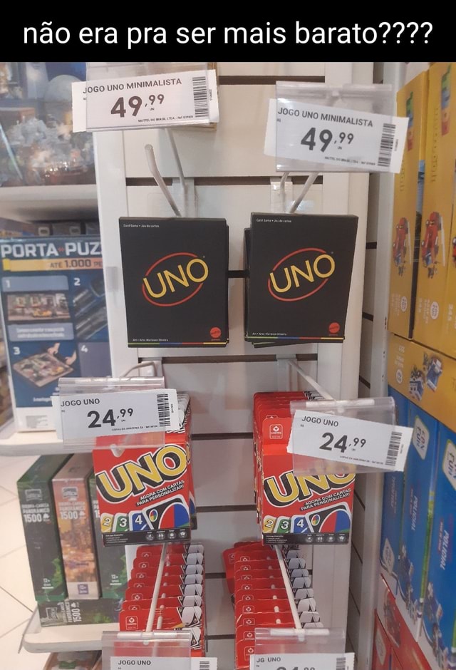 Novo UNO minimalista vs UNO tradicional 