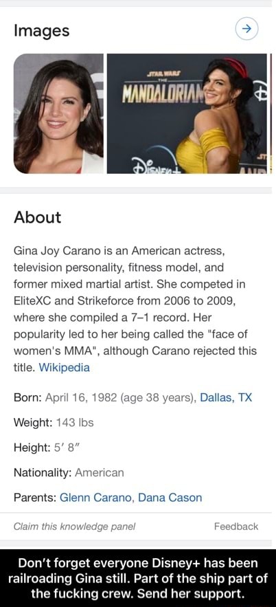 Images 2 About Gina Joy Carano is an American actress, television ...