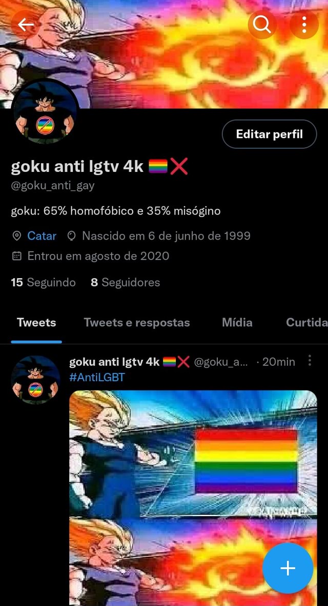 Goku anti Igtv goku anti gay Editar perfil goku: 65% homofóbico e