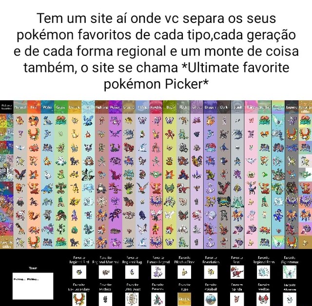 MEUS POKEMONS FAVORITOS DE CADA TIPO(KANTO)