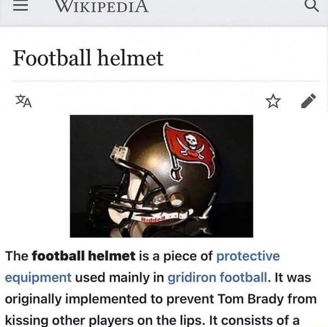 Protective equipment in gridiron football - Wikipedia