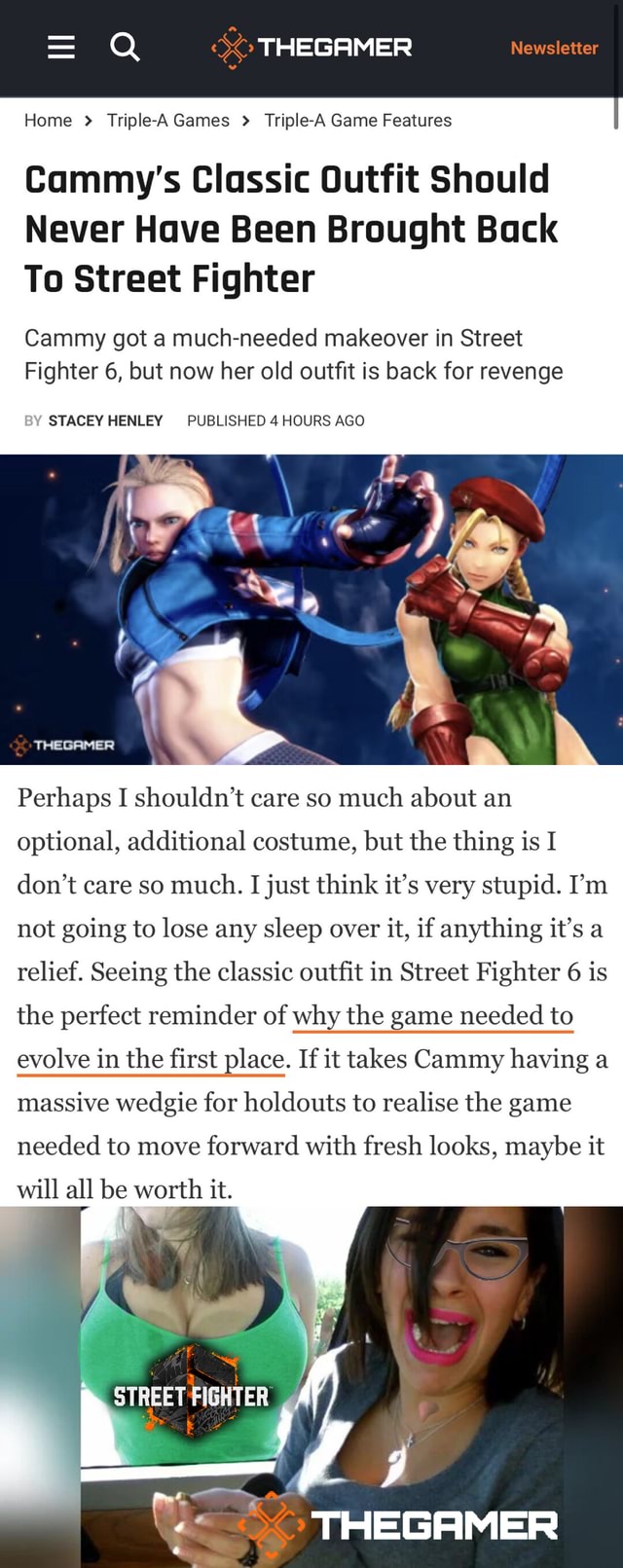 Cammy's Classic Outfit Should Never Have Been Brought Back To Street Fighter