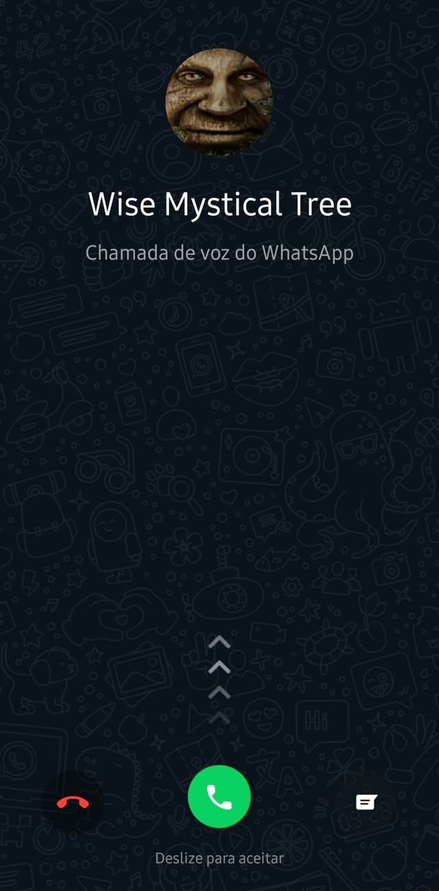 Wise Mystical Tree Chamada de voz do WhatsApp Deslize para aceitar