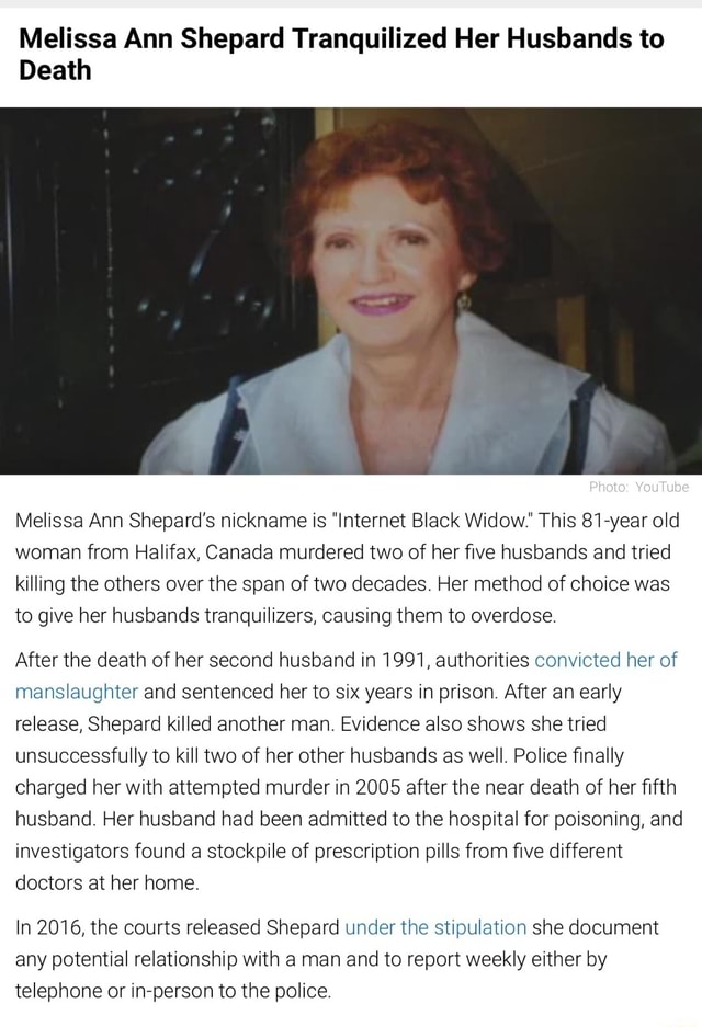 Melissa Ann Shepard Tranquilized Her Husbands to Death Photo: YouTube ...