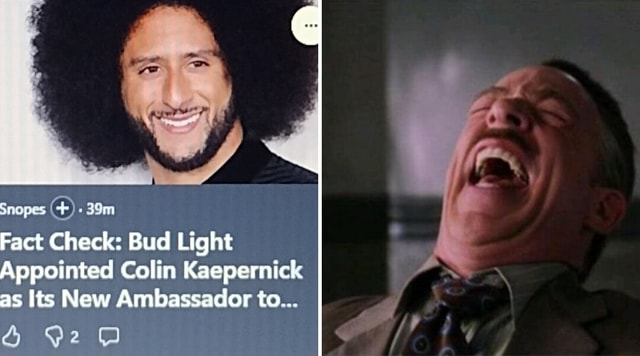 I Snopes Fact Check: Bud Light Appointed Colin Kaepernick As Its New ...