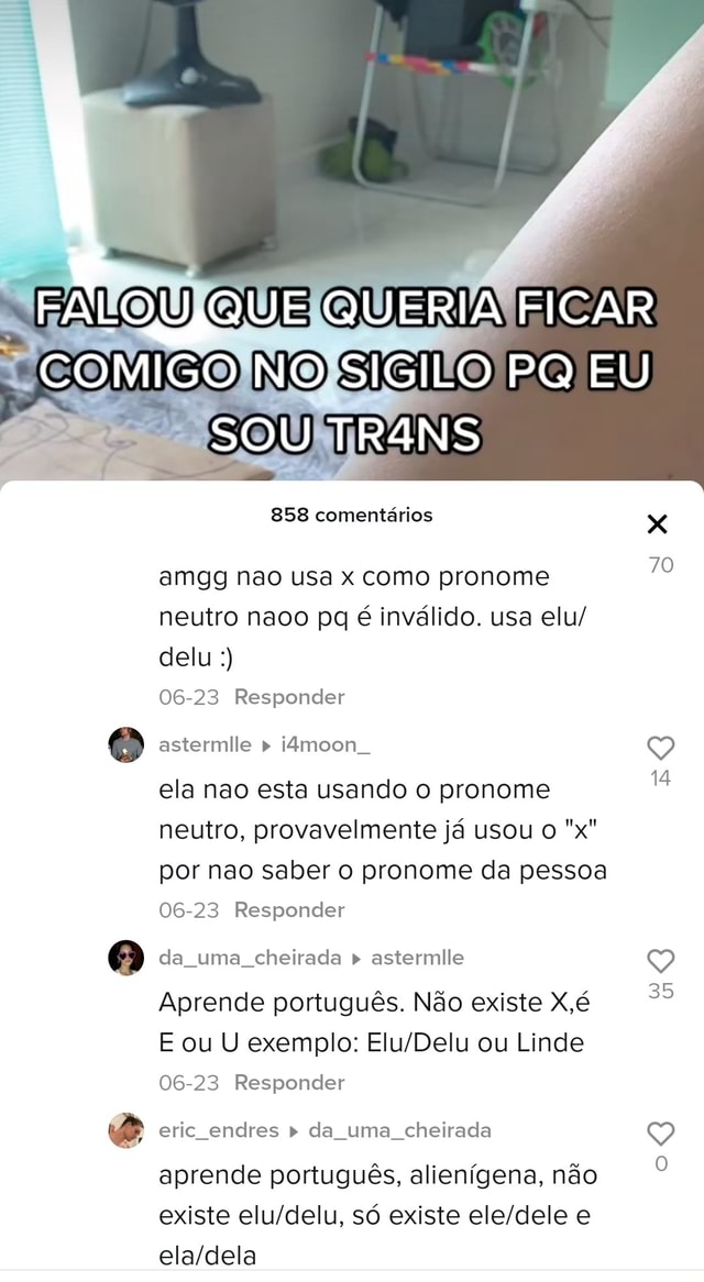 Fui banido do r/desabafos só por dizer que pronome neutro não