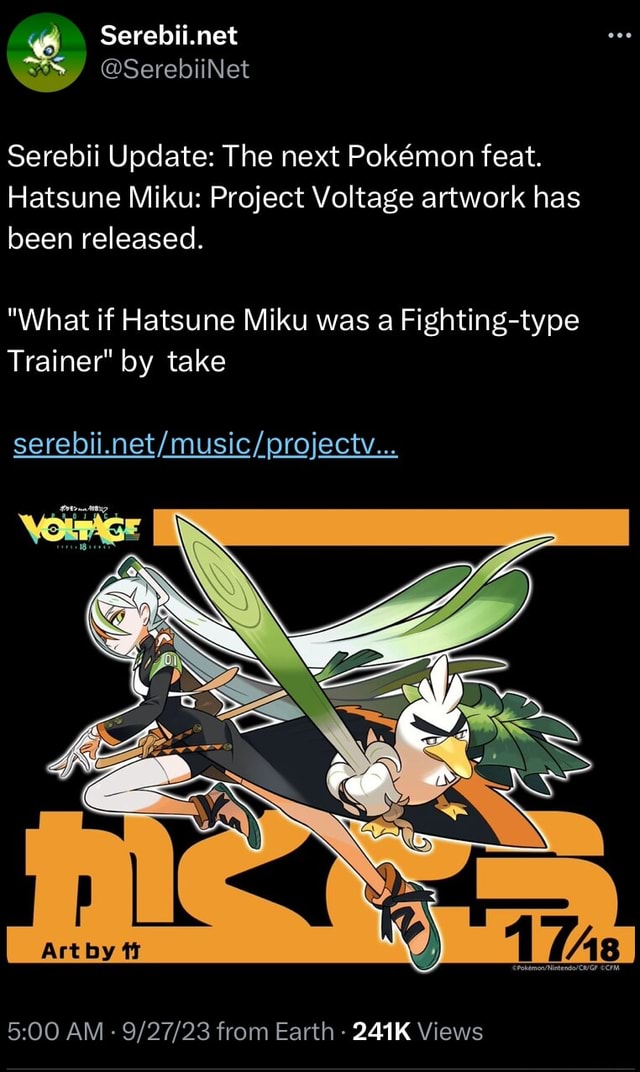 Serebii.net @SerebiiNet Serebii Update: The Next Pokemon Feat. Hatsune ...