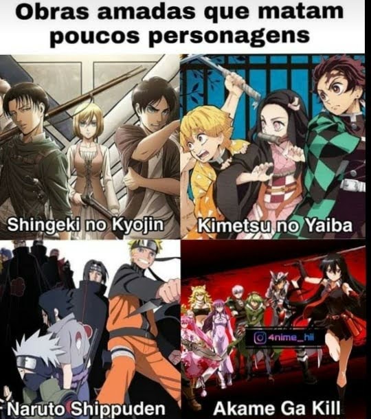 Obras amadas que matam poucos personagens Em Akame Ga Kill - iFunny Brazil