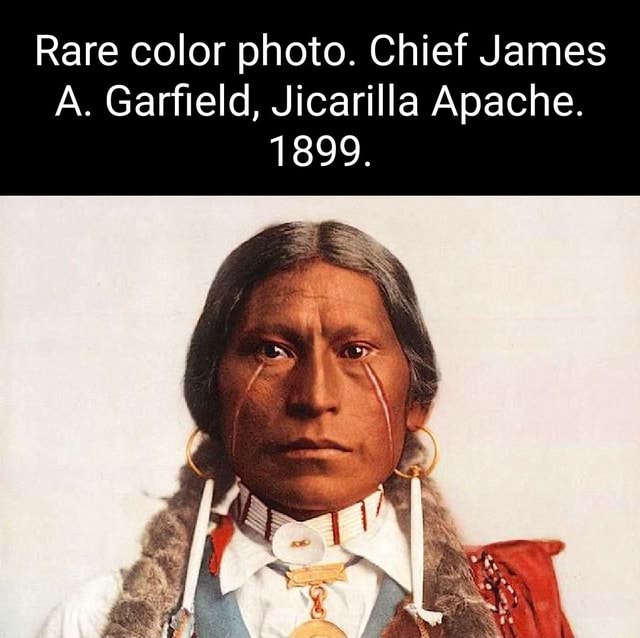 Rare color photo. Chief James A. Garfield, Jicarilla Apache. 1899 ...