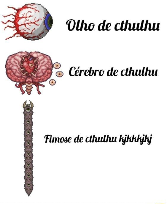 Olhos verdadeiros são os gêmeos O cérebro é de Gthulhu Núcleo e