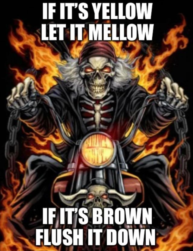 IF IT'S YELLOW LET MELLOW AN IF IT'S BROWN FLUSH IT DOWN - iFunny Brazil