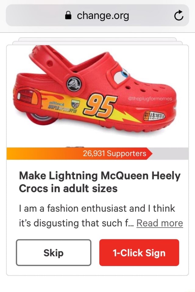 Lightning mcqueen crocs sales with heelys